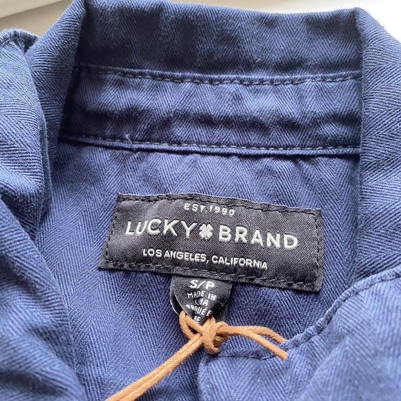 Lucky Brand Coverallls Womens Small Tie Front Boiler Suit Jumpsuit Navy Blue NEW - Picture 13 of 16